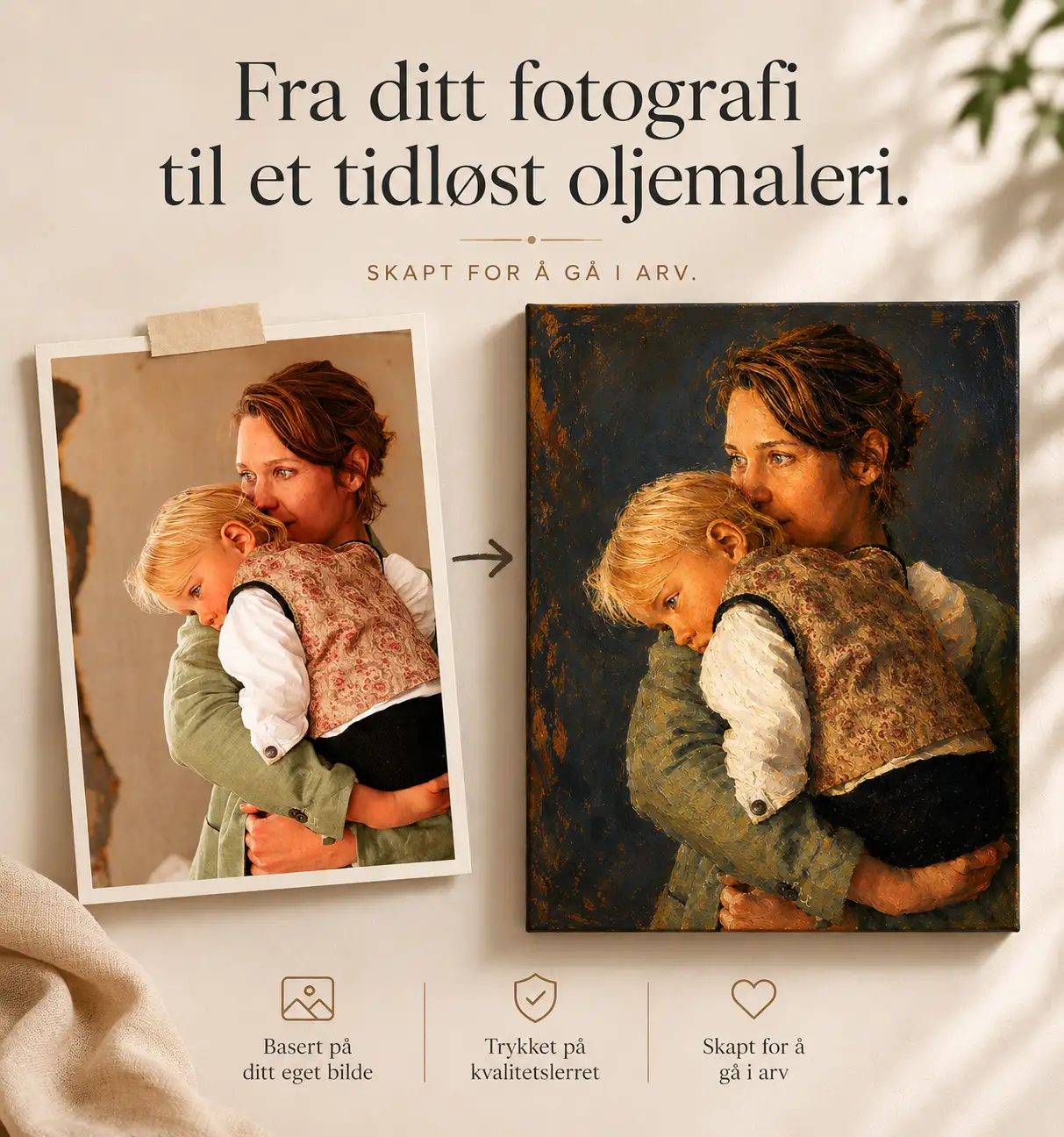 Ettermæle mobile bilde til trykk oljemaleri best gave til familien kjæreste kone og barn.